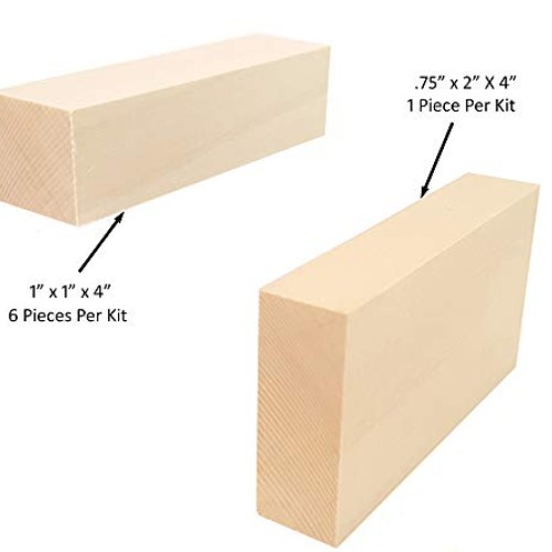 7 Piece Premium Beginners Basswood Carving/Whittling KIT. Suitable...