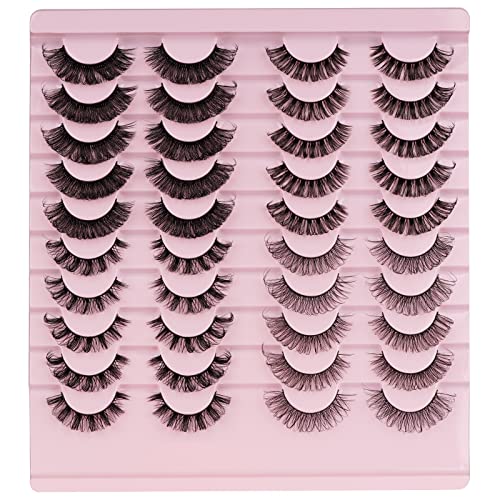 Russian Strip Lashes D Curl False Eyelashes, Wispy Fluffy Natural ...
