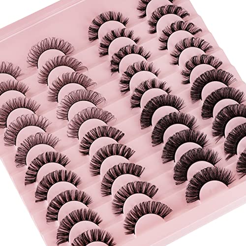 Russian Strip Lashes D Curl False Eyelashes, Wispy Fluffy Natural ...