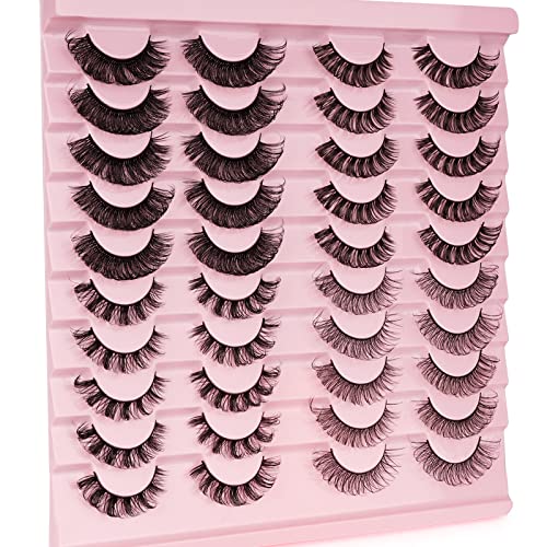 Russian Strip Lashes D Curl False Eyelashes, Wispy Fluffy Natural ...
