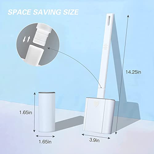 Canvint Silicone Toilet Brush and Holder, Toilet Brush and Holder ...