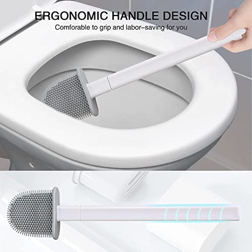 Canvint Silicone Toilet Brush and Holder, Toilet Brush and Holder ...