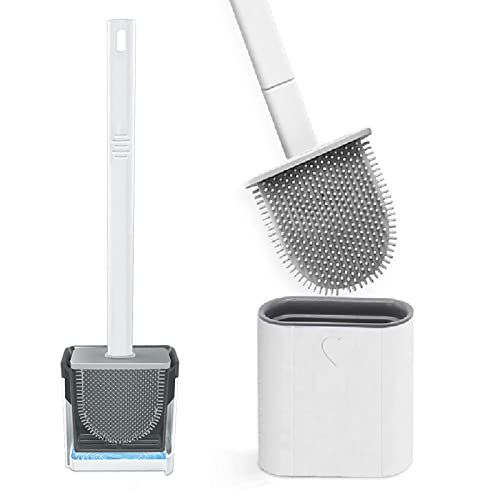 Canvint Silicone Toilet Brush and Holder, Toilet Brush and Holder ...