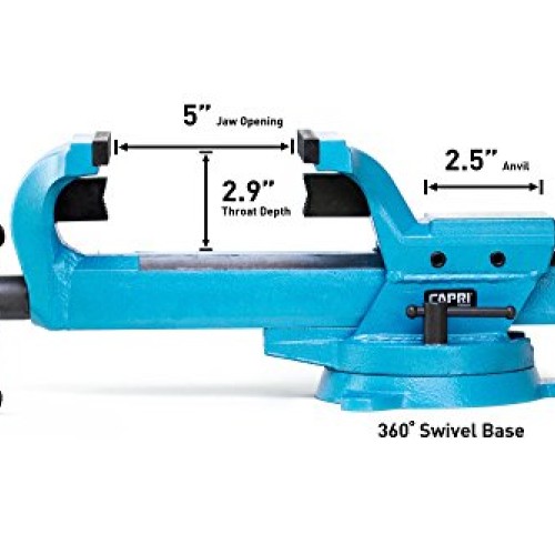 Capri Tools 10515 Ultimate Grip Forged Steel Bench Vise, 4