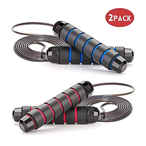 2pcs Skipping Rope Tangle-Free Ball Bearings Rapid Speed Jump Rope...
