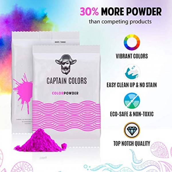 10 Colors x 100gram each - Holi Color Powder, 10 Natural Powders f...