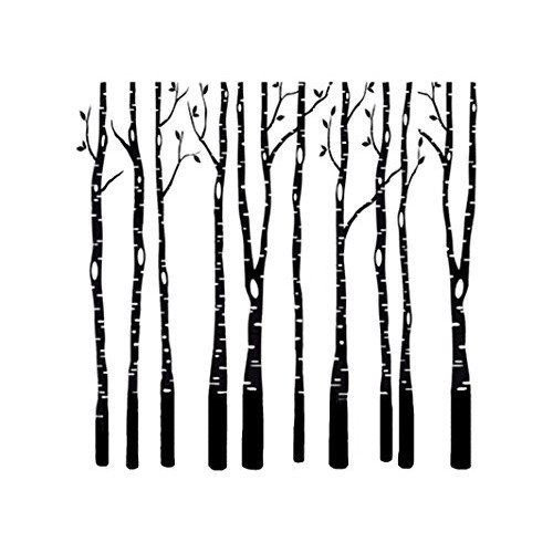 Birch Trees 3-7/8 - Black 16CC606 Fused Glass Decal