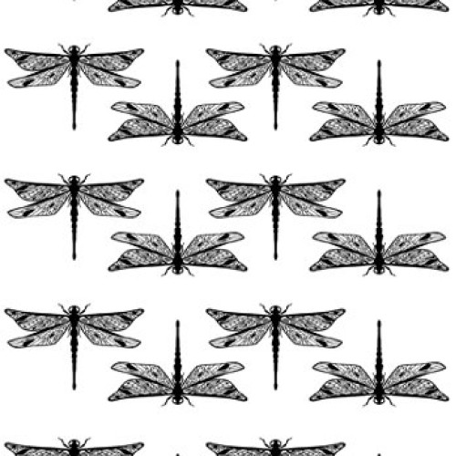 Dragonflies 1-1/8 - Black 16CC676 Fused Glass Decals