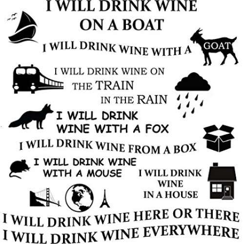 I Will Drink Wine Poem 1 pc 3-3/4 - Black 16CC680 Fused Glass D...