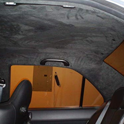 Black Automotive Suede Headliner with 3/16 Foam Backing Fabric Ma...