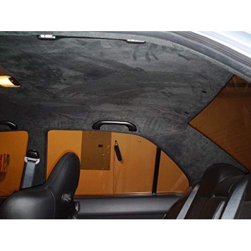 Black Automotive Suede Headliner with 3/16 Foam Backing Fabric Ma...
