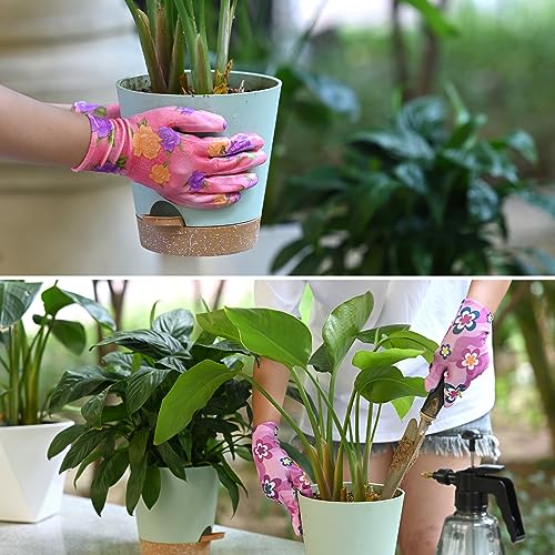 CARE HOME 3 Pairs Garden Gloves for Women, Breathable Nitrile Coat...