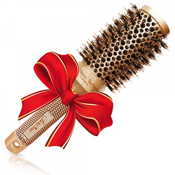 Brazilian Blow out Round HairBrush with Natural Boar Bristles for ...