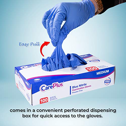 Medical Nitrile Examination Gloves Blue Extra Large 100 Count Care...