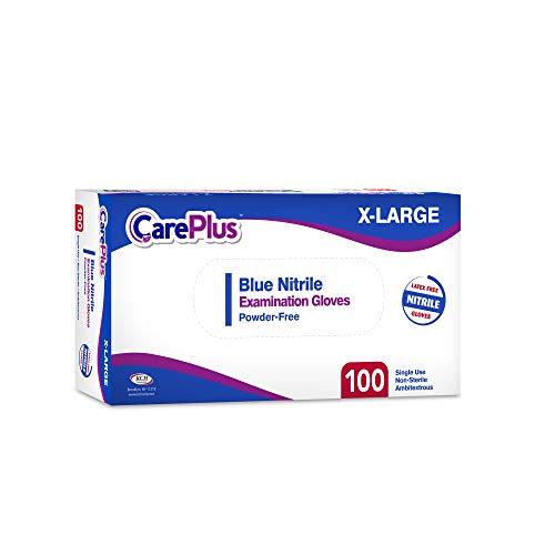 Medical Nitrile Examination Gloves Blue Extra Large 100 Count Care...
