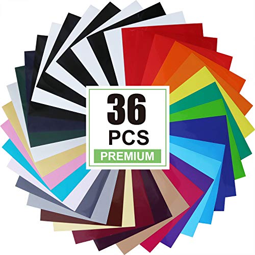 CAREGY Heat Transfer Vinyl for T-Shirts 12in.x10in. 36 Sheets-Iro...