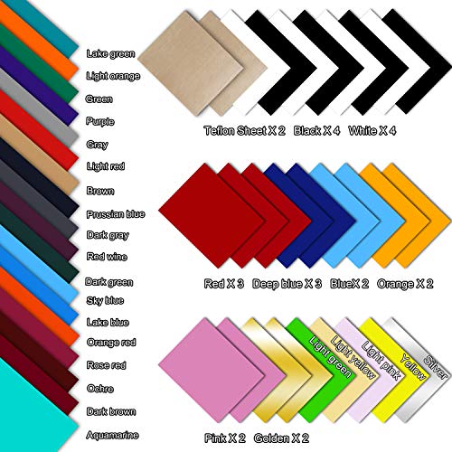 CAREGY Heat Transfer Vinyl HTV Bundle 12x10 - 43 Pack Includes 3...