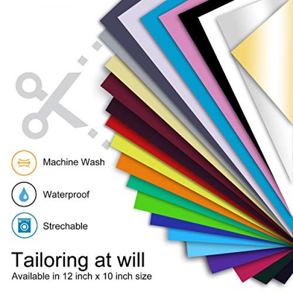 CAREGY HTV Heat Transfer Vinyl Bundle: 32 Pack Assorted Colors 12...