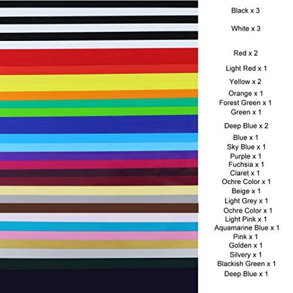 CAREGY HTV Heat Transfer Vinyl Bundle: 32 Pack Assorted Colors 12...