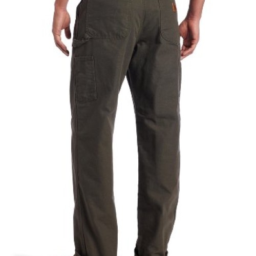 Carhartt Mens Washed Duck Work Dungaree Flannel Lined,Moss,42 x 30