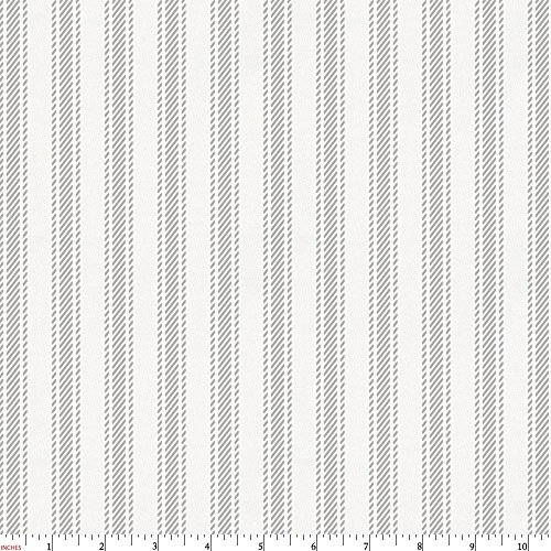 Carousel Designs Silver Gray Ticking Stripe Fabric by The Yard - 1...