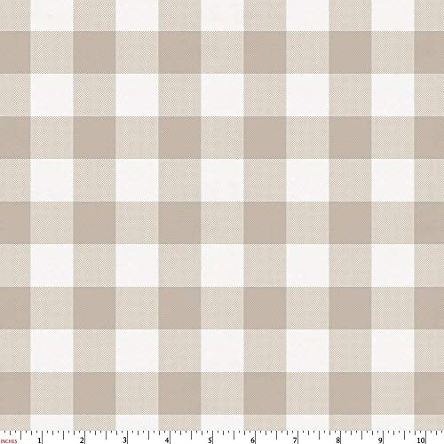 Carousel Designs Taupe Gingham Fabric by The Yard - 100% Cotton