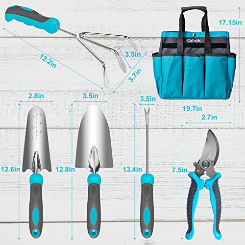 Gardening Tools, Carsolt 7 Piece Heavy Duty Stainless Steel Garden...