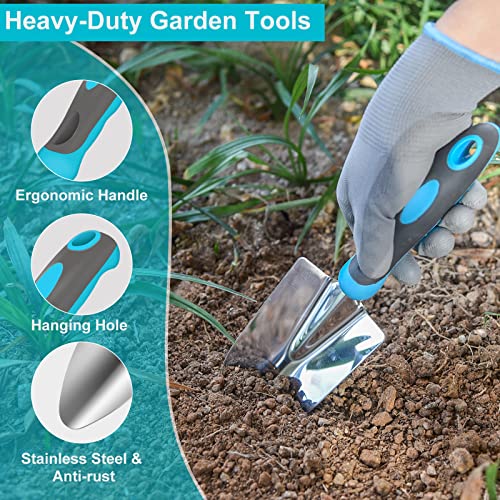 Gardening Tools, Carsolt 7 Piece Heavy Duty Stainless Steel Garden...