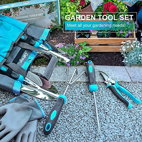 Gardening Tools, Carsolt 7 Piece Heavy Duty Stainless Steel Garden...