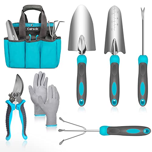 Gardening Tools, Carsolt 7 Piece Heavy Duty Stainless Steel Garden...