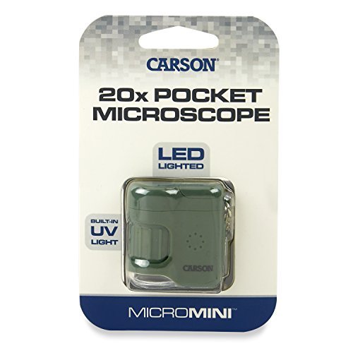 Carson MicroMini 20x LED Lighted Pocket Microscope with Built-in U...