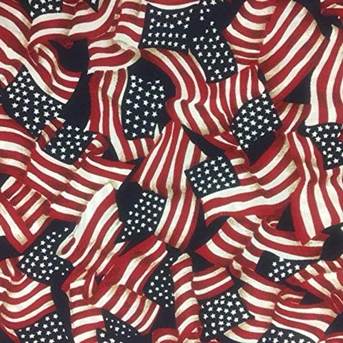 Patriotic Fabric Santee American Flag toss red White Blue Novelty ...