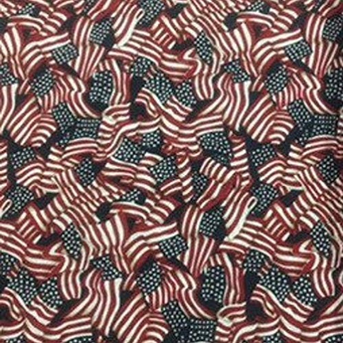 Patriotic Fabric Santee American Flag toss red White Blue Novelty ...