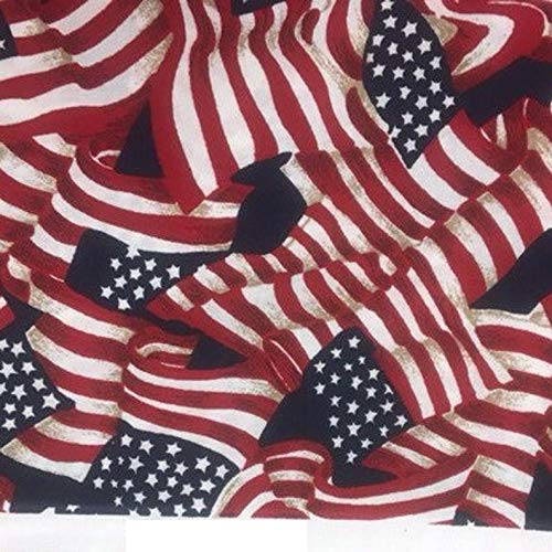 Patriotic Fabric Santee American Flag toss red White Blue Novelty ...