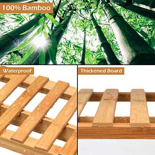 Casart 3-Tier Hanging Plant Stand, Foldable Bamboo Flower Rack for...