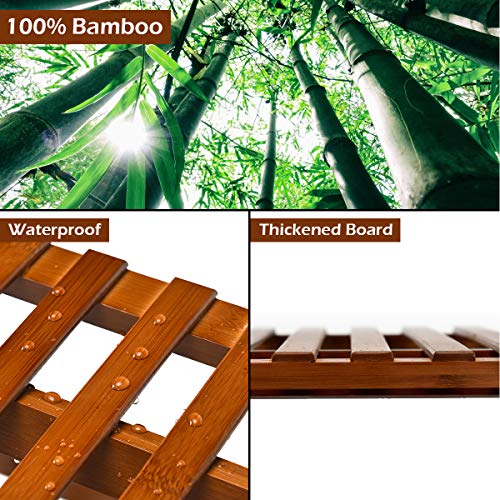 Casart Foldable Bamboo Ladder Shelf, Multifunctional Storage Rack,...