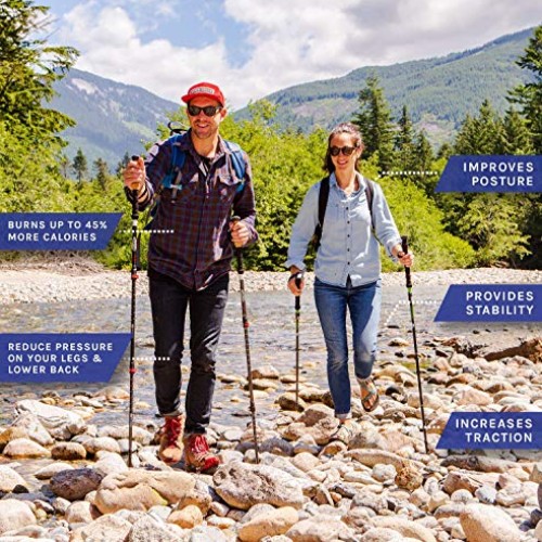 Cascade Mountain Tech Trekking Poles - Carbon Fiber Walking or Hik...