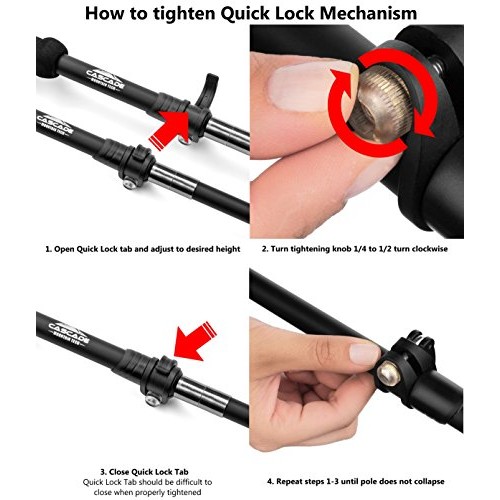 Cascade Mountain Tech Trekking Poles - Carbon Fiber Walking or Hik...