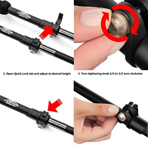 Cascade Mountain Tech Trekking Poles - Carbon Fiber Walking or Hik...