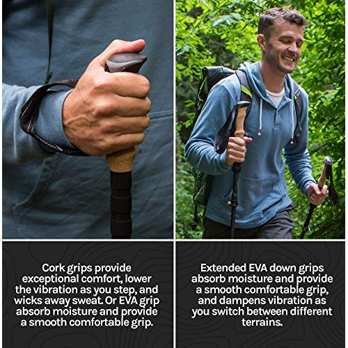 Cascade Mountain Tech Trekking Poles - Carbon Fiber Walking or Hik...