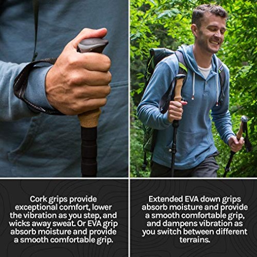 Cascade Mountain Tech Trekking Poles - Carbon Fiber Walking or Hik...