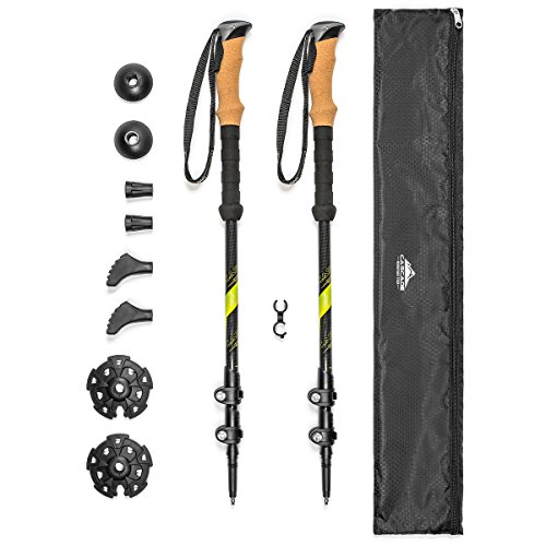 Cascade Mountain Tech Trekking Poles - Carbon Fiber Walking or Hik...