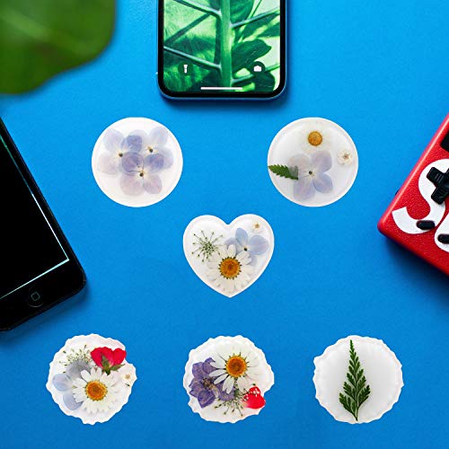 Cashger Phone Grip Resin Mold on Top Kits, 7 Cavity Glossy Cirle S...