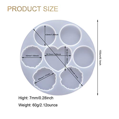 Cashger Phone Grip Resin Mold on Top Kits, 7 Cavity Glossy Cirle S...