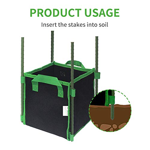 CASOLLY 7 Gallon 5 Pack Square Grow Bags with Heavy Duty Handle Pl...