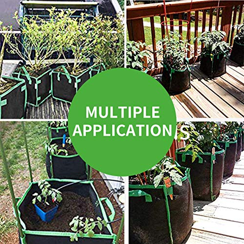 CASOLLY 7 Gallon 5 Pack Square Grow Bags with Heavy Duty Handle Pl...