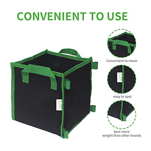 CASOLLY 7 Gallon 5 Pack Square Grow Bags with Heavy Duty Handle Pl...