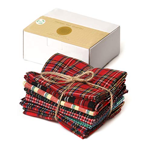 Cotton Fabric Tartan Christmas Patterns - Selection of 8 Pieces of...