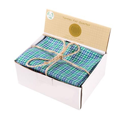 Cotton Fabric Tartan Christmas Patterns - Selection of 8 Pieces of...