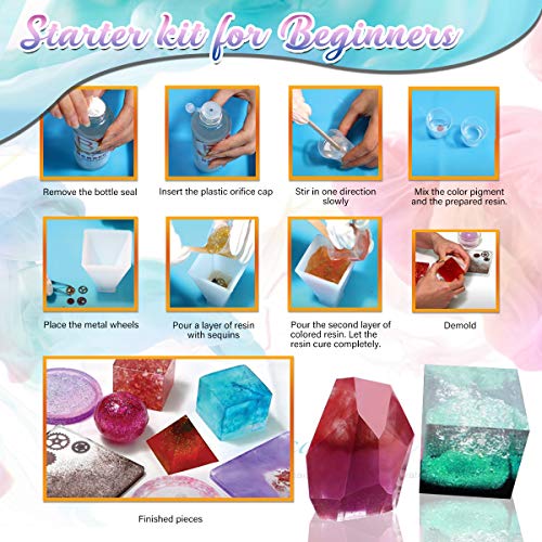 Catcrafter Silicone Epoxy Resin Molds Kit - 5 Pcs Large Mold for D...